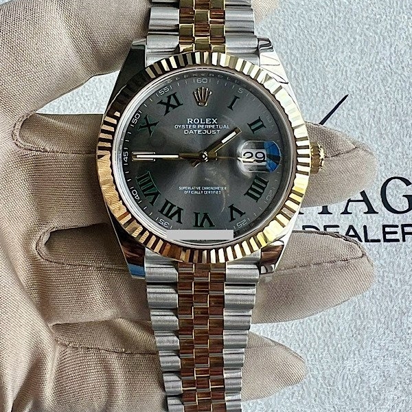Rolex Two Tone Datejust 41mm Wimbledon Dial