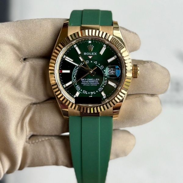 Rolex Yellow Gold Sky-Dweller Green Dial 336238
